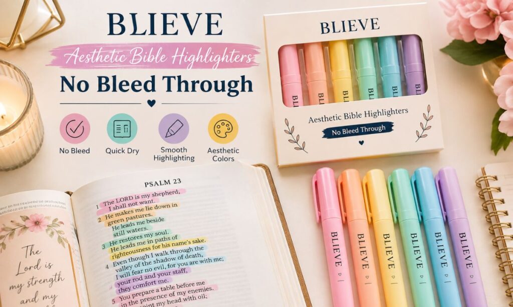 BLIEVE Aesthetic Bible Highlighters No Bleed Through